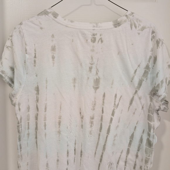 2/$10 Athleta White/Green Tie Dye Short Sleeve Tee - Picture 5 of 5